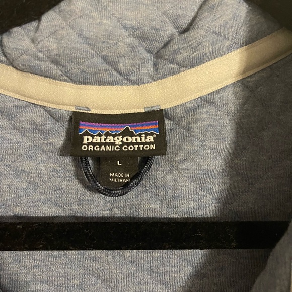 PATAGONIA Cotton Quilt 1/4 Snap T pullover Blue Womens Sz Large - Picture 3 of 3
